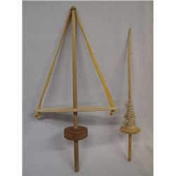 Pueblo Wooden Pump Drill and Drop Spindle