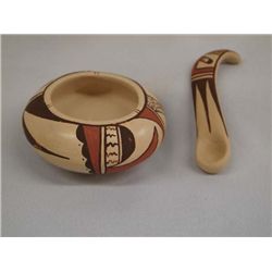 Hopi Miniature Polychrome Bowl & Ladle - Gary Tahbo