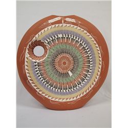 Large Navajo Pillow Pot Polychrome Vase - F.Lee