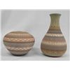 Image 1 : Navajo Etched Polychrome Signed Vase and Seed Jar