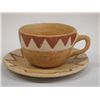 Image 1 : Tarahumara Inidan  Pueblo Polychrome Clay Cup and Saucer