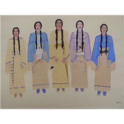 Original Pastel Indian Women by DuPris