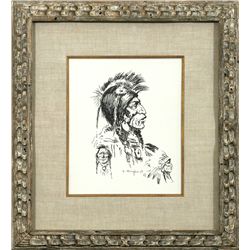 Olaf Wieghorst, pen and ink