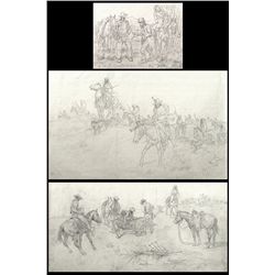 Charlie Dye, three pencil drawings