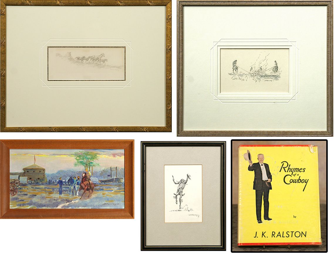 James Kenneth Ralston, collector's lot of art and a book
