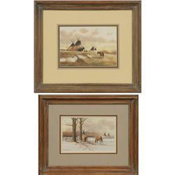 Jeffrey Craven, two gouaches