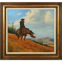 Olaf Wieghorst, oil on canvas