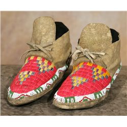 Sioux Quilled and Beaded Moccasins