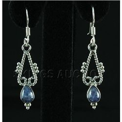 Cabochon Tanzanite 12.70ctw Dangling Hook .925 Earring