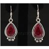 Image 1 : RUBY CORRUNDUM 33.83CTW SILVER HOOK EARRING