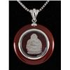Image 1 : SILVER CARNELIAN 60.24CTW SPINNING BUDDHA PENDANT