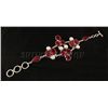 Image 1 : RUBY CORRUNDUM 42.40GRAMS FASHION SILVER BRACELET
