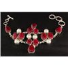 Image 2 : RUBY CORRUNDUM 42.40GRAMS FASHION SILVER BRACELET