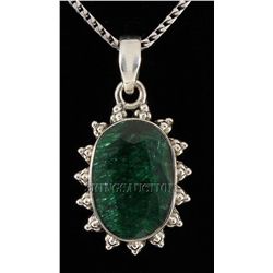 EMEARLD BERYL 24.94CTW STERLING SILVER PENDANT