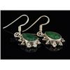 Image 2 : EMERALD BERYL 20.80CTW MINI SILVER HOOK EARRING