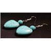 Image 2 : 32.37ctw Ladies Heart Turquoise Silver Earring