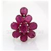 Image 2 : Beautiful 34.13CTW Flower Pink Ruby Silver Ring