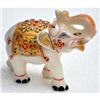 Image 1 : Marble UpTrunk Elephant w/ Gold Plated Design 4in.x5in.