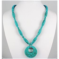 Natural 376.70ctw Turquoise Sterling Silver Necklace