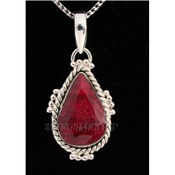 RUBY CORRUNDUM 31.54CTW STERLING SILVER PENDANT