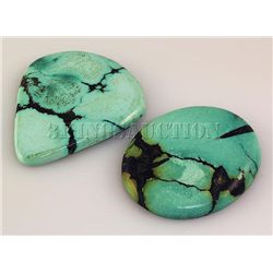 Natural Turquoise 131.22ctw Loose Gemstone 2pc Big Size