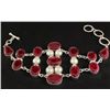 Image 2 : RUBY CORRUNDUM 47.80GRAMS FASHION SILVER BRACELET