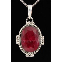 RUBY CORRUNDUM 38.02CTW STERLING SILVER PENDANT