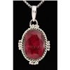 Image 1 : RUBY CORRUNDUM 38.02CTW STERLING SILVER PENDANT