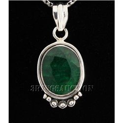 EMERALD BERYL 31.95CTW STERLING SILVER PENDANT