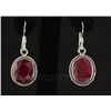 Image 1 : RUBY CORRUNDUM 27.15CTW SILVER HOOK EARRING