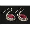 Image 2 : RUBY CORRUNDUM 27.15CTW SILVER HOOK EARRING