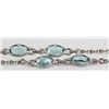 Image 3 : Blue Topaz 33.00CT SilverSwivel LinkChainNecklace 12.35