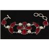 Image 2 : RUBY CORRUNDUM 44.22GRAMS FASHION SILVER BRACELET