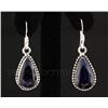 Image 1 : SAPPHIRE CORRUNDUM 33.23CTW SILVER HOOK EARRING