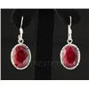 Image 1 : RUBY CORRUNDUM 23.71CTW SILVER HOOK EARRING