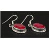 Image 2 : RUBY CORRUNDUM 23.71CTW SILVER HOOK EARRING