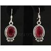 Image 1 : RUBY CORRUNDUM 31.76CTW SILVER HOOK EARRING