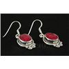 Image 2 : RUBY CORRUNDUM 31.76CTW SILVER HOOK EARRING