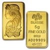 Image 1 : 5 Gram Suisse Gold Bar .9999 Fine Gold 24K