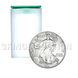 Uncirculated Silver American Eagle Roll (20 Coins) 2011