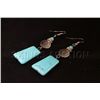 Image 2 : 59.77ctw Elegant Dangling Turquoise Silver Earring