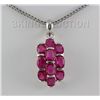 Image 1 : 20.66CTW Pink Ruby Cluster Design Silver Pendant