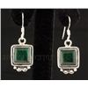 Image 1 : EMERALD BERYL 28.64CTW MINI SILVER HOOK EARRING