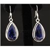 Image 1 : SAPPHIRE CORRUNDUM 41.08CTW SILVER HOOK EARRING