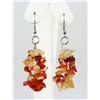 Image 1 : 53.25CTW 2in. CARNELIAN CHIPPED STONE HOOK EARRING