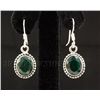 Image 1 : EMERALD BERYL 24.91CTW MINI SILVER HOOK EARRING