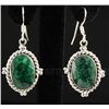 Image 1 : EMERALD BERYL 34.08CTW SILVER HOOK EARRING