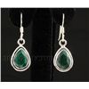 Image 1 : EMERALD BERYL 22.06CTW MINI SILVER HOOK EARRING