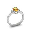 Image 1 : Citrine 0.45 ctw Diamond Ring 14kt White Gold