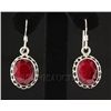 Image 1 : RUBY CORRUNDUM 31.43CTW SILVER HOOK EARRING